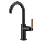 61043Lf-Blgl Litze Bar Faucet With Arc Spout & Knurled Handle ,