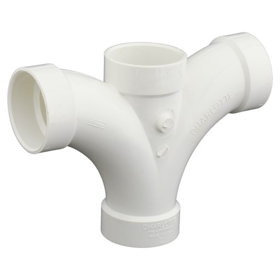 Charlotte Pipe + Foundry Co 2 PVCDWV Sch 40 Double Fixture Fitting