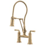 62174Lf-Gl Rook Articulating Bridge Faucet With Finished Hose ,