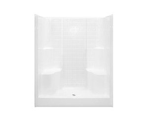 G6099SH2STILEC-WHT Aquarius White G 6099 SH 2S Tile Alcove Shower Residential ,