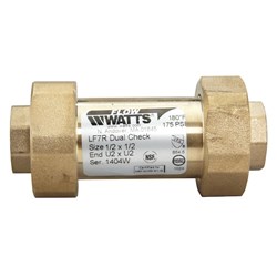 1/2 x 1/2 In Lead Free Residential Dual Check Valve Backflow Preventer with Union Female NPT Inlet x Union Female NPT Outlet ,