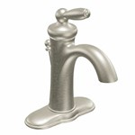 Brushed nickel one-handle bathroom faucet ,