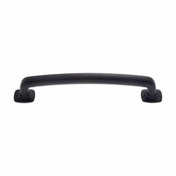 70514 Newport Collection Matte Black Finish 128Mm C/C Traditional Pull With Square Feet Composition Zamac ,