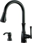 Wheaton 1-Handle Pull-Down Kitchen Faucet with Soap Dispenser in Tuscan Bronze ,GT529WH1Y,38877616833