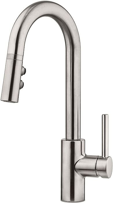 Stellen1-Handle Pull-Down Bar/Prep Kitchen Faucet in Stainless Steel 1 OR 3 HOLE