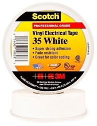 35WHITE34 3M 3/4 X 66 White Vinyl Electrical Tape ,S3566WHT34,35WF,35WHITE,ETW,WET,ET,35WHITE34,3MT,3METW,WHET,3MET,3M-10828