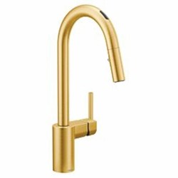 Brushed gold one-handle pulldown kitchen faucet ,