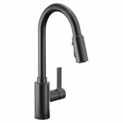 Matte black one-handle pulldown kitchen faucet ,