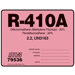 79536 Mars R-410A Refrigerator Id Label 10 Pack ,