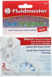 8302P8 FLUSH N SPARKLE REFILL CARTRIDGES. BLEACH CLEANING FORMULA, 2-PACK (IN TRAY PACK). ,8302P8