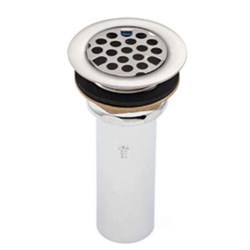 149 CHROME PLATED FLAT GRID SINK STRAINER WROUGHT BRASS WITH 1-1/2 X 4 20 GAUGE TAILPIECE AND CAST ,