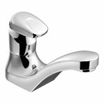 Chrome one-handle metering lavatory faucet ,