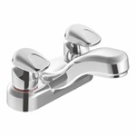 Chrome two-handle metering lavatory faucet ,