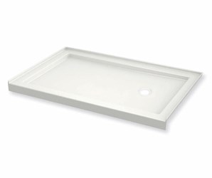 410005-L-501-001 Maax B3Round 59.875 In X 31.875 In X 4 In Rectangular Alcove Shower Base With Left Dra In White ,