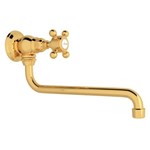 A1445XMIB-2 Rohl Wall Mount 11 3/4 In Reach Pot Filler With Cross Handles In Italian Brass ,