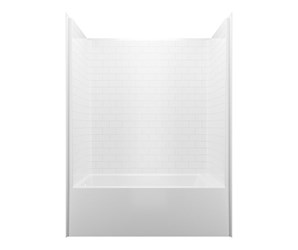 6032STTR-WH Aquatic White 60 in X 32 in X 81.25 in Alcove Right Subway Tile Tub/Shower Combo ,