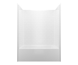 6032STTR-WH Aquatic White 60 in X 32 in X 81.25 in Alcove Right Subway Tile Tub/Shower Combo ,