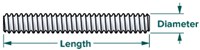 7/8&quot;X 10&#39; GALV CONT ALL THREAD ROD ,