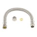 3/8 in. Compression x 3/8 in. O.D. Compression x 12 in. Braided Polymer Faucet Connector with Nut and Sleeve - BRAB112KCF