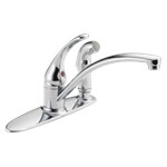 Delta Foundations&#174;: Single Handle Kitchen Faucet with Integral Spray ,