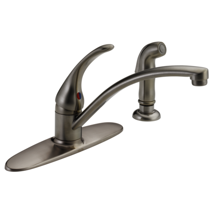 B4410Lf-Ss Foundations Single Handle Kitchen Faucet With Spray 