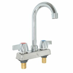 BKD-8G-G Workforce Standard Duty Faucet 8 Gooseneck Spout 4 O.C Deck Mount 1/4 Turn Ceramic Cartridges Lead Free Ansi/Nsf 61 Ccsaus (Not Available With Wrist Blade Handles ,BKD8GG