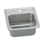 Elkay Lustertone Classic Stainless Steel 15" x 15" x 6-1/8" 0-Hole Single Bowl Drop-in Bar Sink with Quick-clip ,