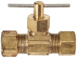 3/8 in. O.D. Compression x 3/8 in. O.D. Compression No-lead Brass Straight Needle Valve ,NV105-6X,NV-105,NV1056X,NV1056,NV38,NVC
