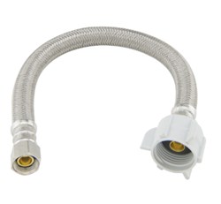 3/8 in. Compression x 7/8 in. Ballcock x 12 in. Length Braided Stainless Steel Toilet Connector ,PLS112DL,S04217,48088,ET12,ET,BCCS,BCTS,ETC,B112DLF,SSF12,SST12,B112DL,PLS1-12DLF,PLS112DLF