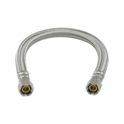 3/8 in. Compression x 3/8 in. Compression x 12 in. Length Braided Stainless Steel Faucet Connector ,39166127047,S04240,SSF12,PLS112KCF