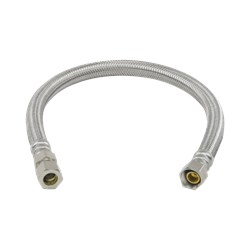 3/8 in. Compression x 3/8 in. Compression x 16 in. Length Braided Stainless Steel Faucet Connector ,39166127085,S04241,SSF16,PLS116KCF
