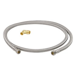 3/8 in. Comp. x 3/8 in. Comp. with 3/4 in. Garden Hose Elbow x 60 in. Braided Stainless Steel Dishwasher Connector ,39166127238,S04234,SSF60,DWC60,DWF