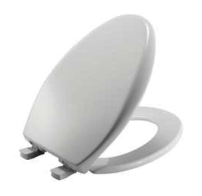 White Plastic Elongated Closed Front with Cover Slow Close Toilet Seat Elongated, Seat, Plastic