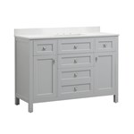 CA101014 Cahaba 48 In X 21 In Vanity In Dove Grey With Marble Vanity Top In White With White Basin ,