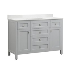 CA101014 Cahaba 48 In X 21 In Vanity In Dove Grey With Marble Vanity Top In White With White Basin ,