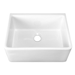 24 in. Single Bowl Farmhouse Fireclay Kitchen Sink with Mounting Hardware ,