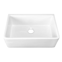 31 in. Single Bowl Farmhouse Fireclay Kitchen Sink with Mounting Hardware ,