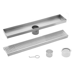 CASP26 Cahaba 26 in Stainless Steel Square Grate Linear Shower Drain ,