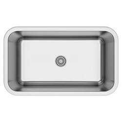 Add beautiful durable functionality to any kitchen with our 30 in. single bowl stainless steel kitchen sink. The deep bowl features a commercial-grade satin finish and rounded corners. Perfect for both new construction or remodels the undermount style pairs beautifully with any solid surface countertop. Premium upgrades include top-level soundproofing a protective coating to reduce condensation and a corrosion-resistant surface to protect your investment from rust and oxidation. ,