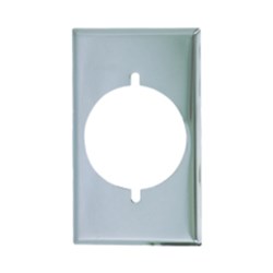 68-BOX Cooper Polished Chrome 2 Gang 2.15 in Dia Power Outlet Receptacle Standard Wall Plate ,