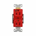 Eaton Wiring IG8200RD Receptacle Hospital Grade Ig Duplex 15A 125V 2P3W Straight Blade Plug Back And Side Red 032664560422 ,032664560422