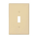 PJ1V Cooper Ivory 1 Gang 1-Toggle Switch Mid Size Wall Plate ,