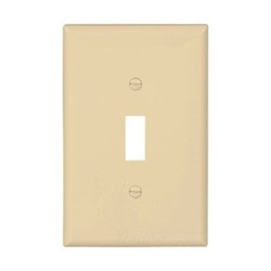 PJ1V Cooper Ivory 1 Gang 1-Toggle Switch Mid Size Wall Plate ,