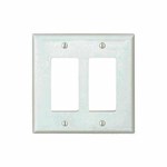 PJ262W Cooper White 2 Gang 2-Decorator/GFCI Mid Size Wall Plate ,