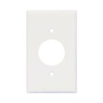 PJ7W Cooper White 1 Gang 1.4 in Dia Telephone/Coaxial Opening Mid Size Wall Plate ,