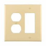 Eaton Wiring PJ826V Wall Plate 2G Dup/Decorator Combo Poly Mid Ivory 032664580697 ,