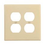 PJ82V Cooper Ivory 2 Gang 2-Duplex Receptacle Mid Size Wall Plate ,