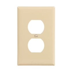 PJ8V Cooper Ivory 1 Gang 1-Duplex Receptacle Mid Size Wall Plate ,