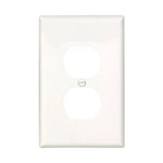 PJ8W Cooper White 1 Gang 1-Duplex Receptacle Mid Size Wall Plate ,