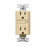 SGF15V Eaton Ground Fault/Duplex Straight Blade 125 Volts Ivory Thermoplastic Electrical Receptacle ,SGF15V